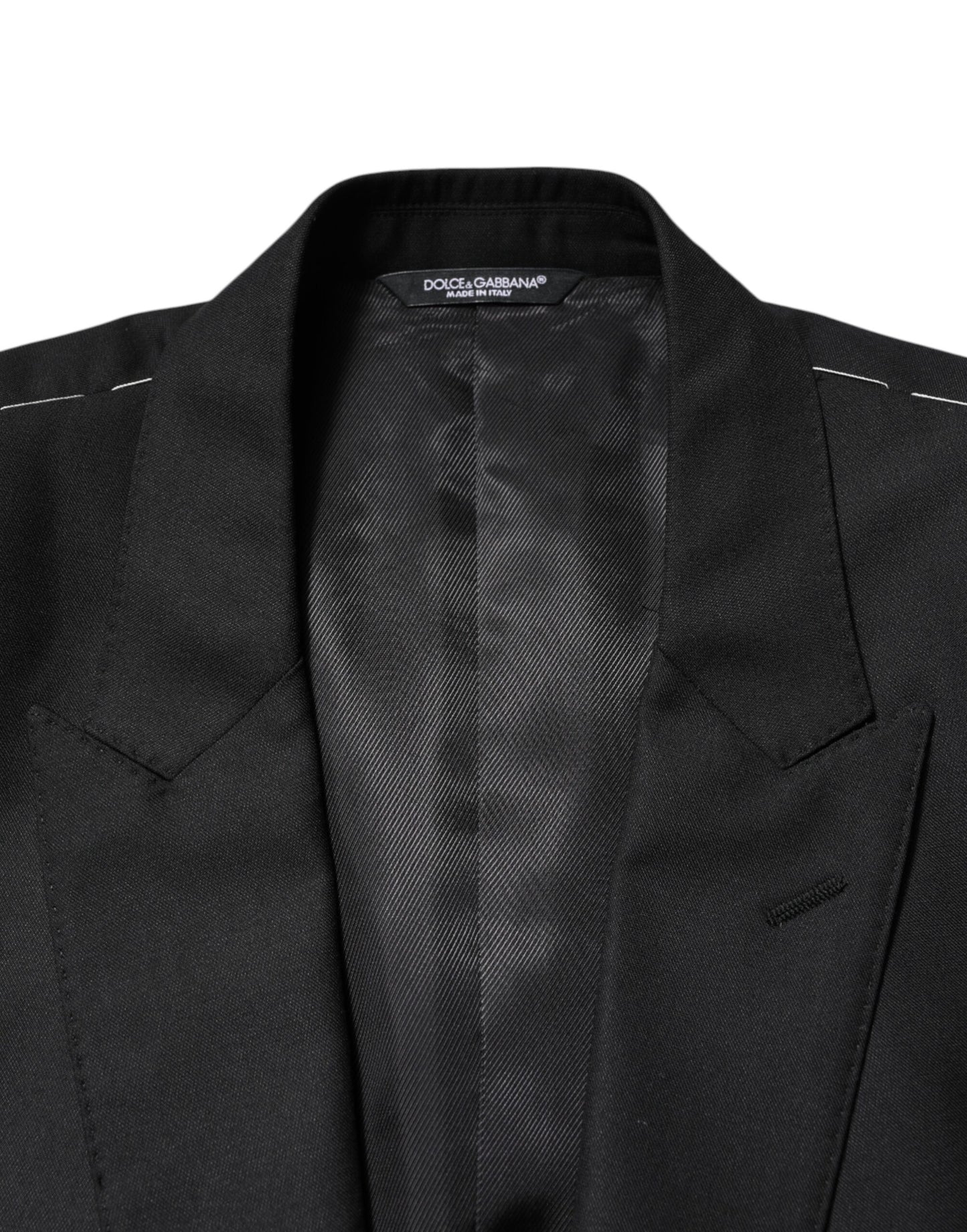 Black Wool Single Breasted Jacket Blazer-Dolce & Gabbana-LabelTerrace.com