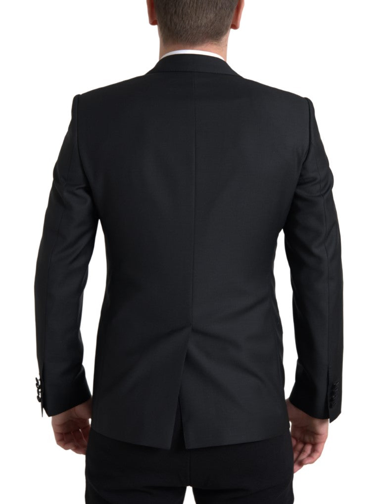 Black Wool Single Breasted MARTINI Blazer-Dolce & Gabbana-LabelTerrace.com