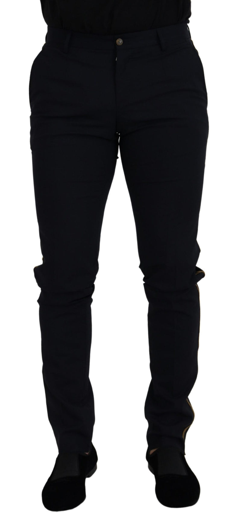 Black Wool Slim Formal Pants-Dolce & Gabbana-LabelTerrace.com