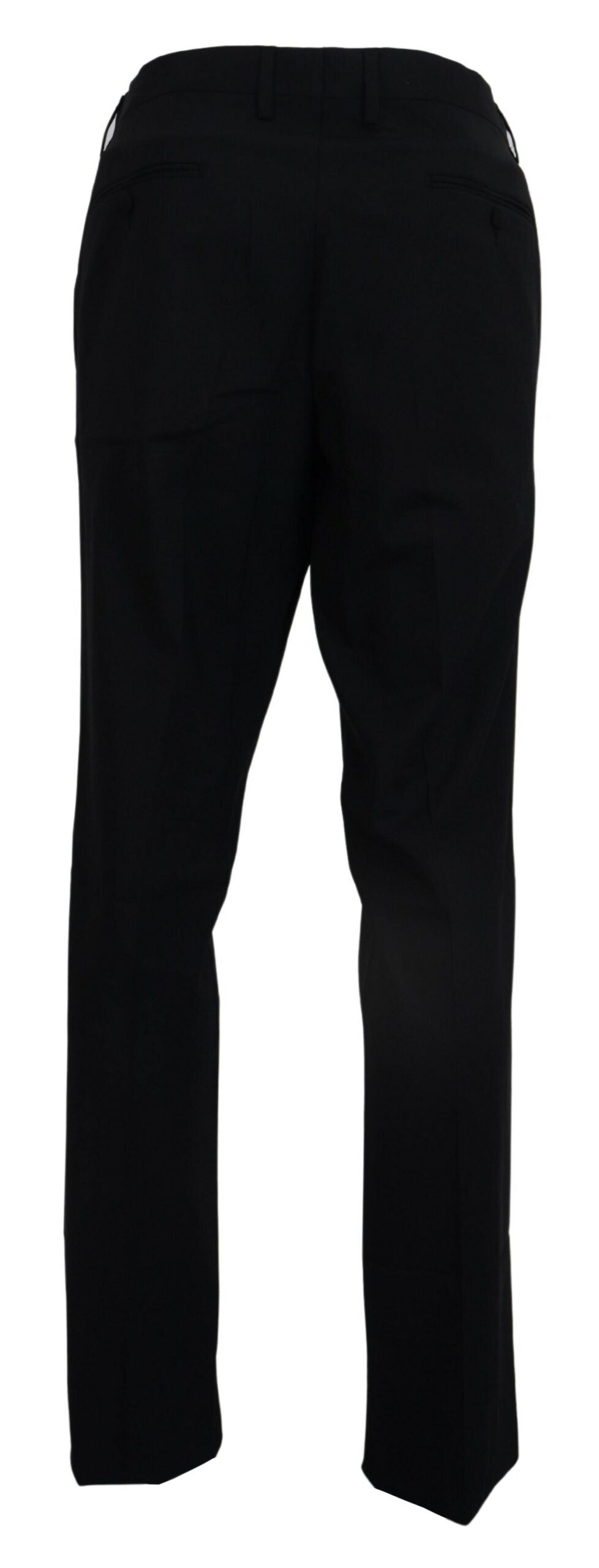 Black Wool Stretch Dress Formal Slim Fit Pant-Dolce & Gabbana-LabelTerrace.com