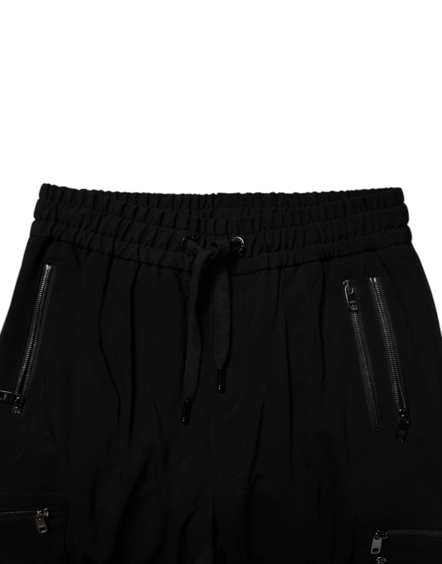 Black Wool Stretch Jogger Pants-Dolce & Gabbana-LabelTerrace.com