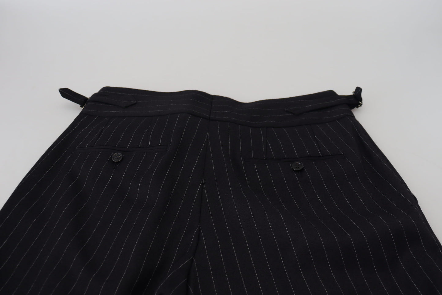 Black Wool Striped Chino Pants-Dolce & Gabbana-LabelTerrace.com