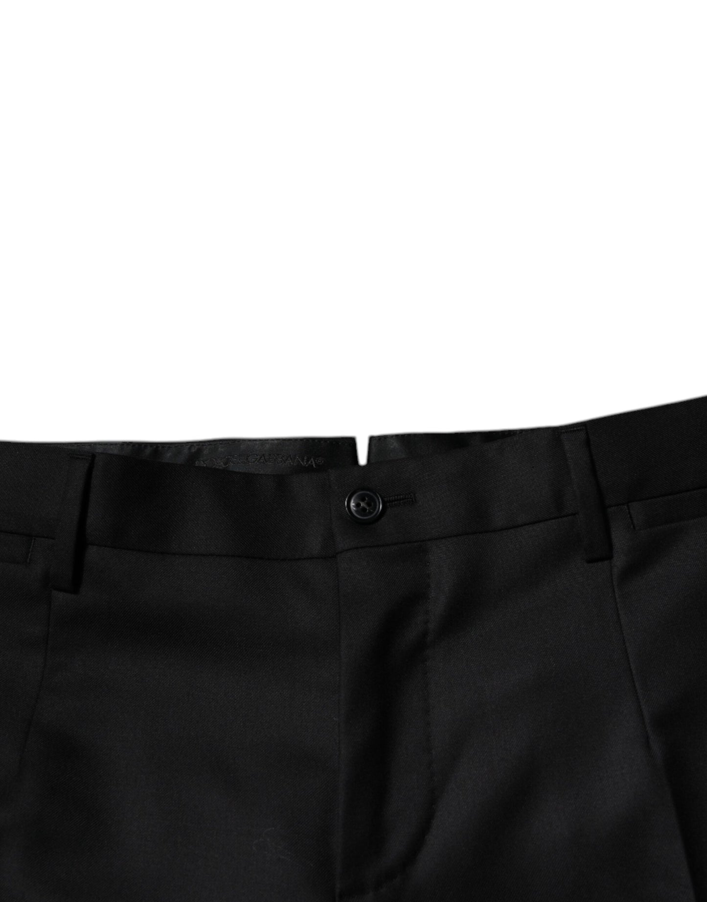 Black Wool Tapered Formal Dress Pants-Dolce & Gabbana-LabelTerrace.com