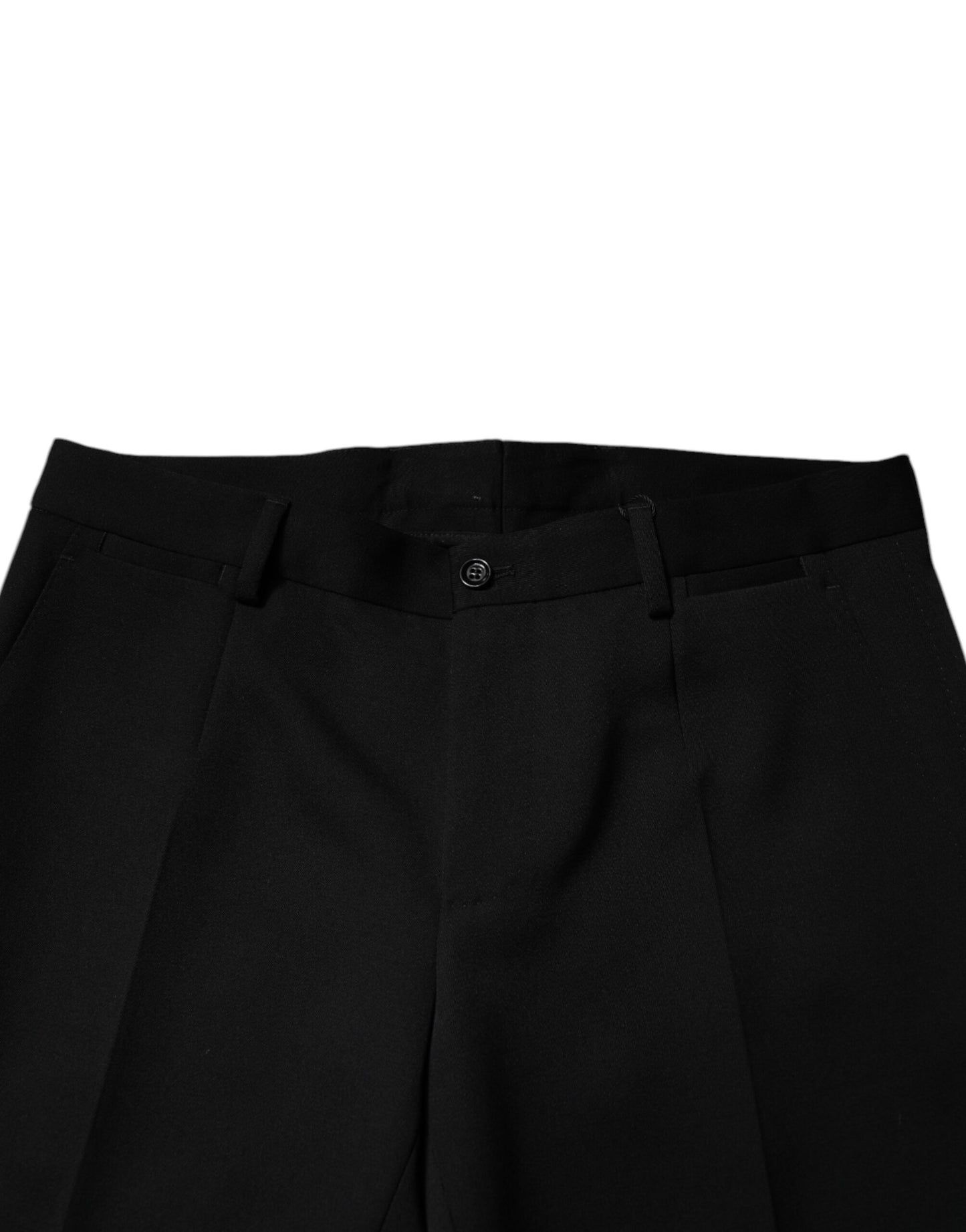 Black Wool Tapered Formal Dress Pants-Dolce & Gabbana-LabelTerrace.com