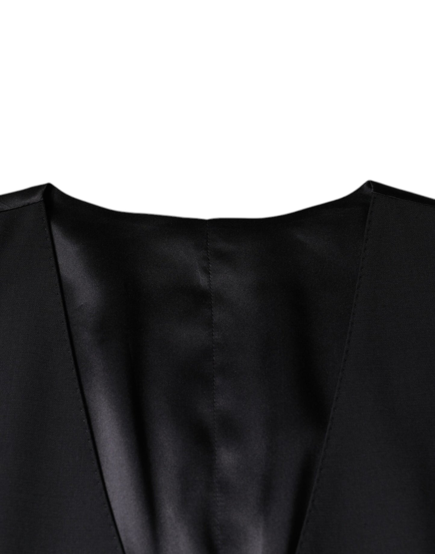 Black Wool Waistcoat Dress Formal Vest-Dolce & Gabbana-LabelTerrace.com