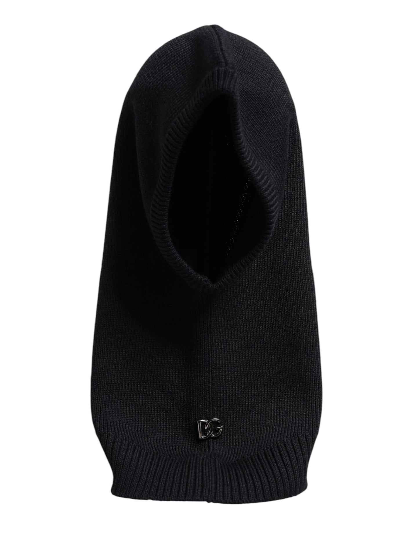 Black Wool Whole Head Wrap Balaclava Hat-Dolce & Gabbana-LabelTerrace.com