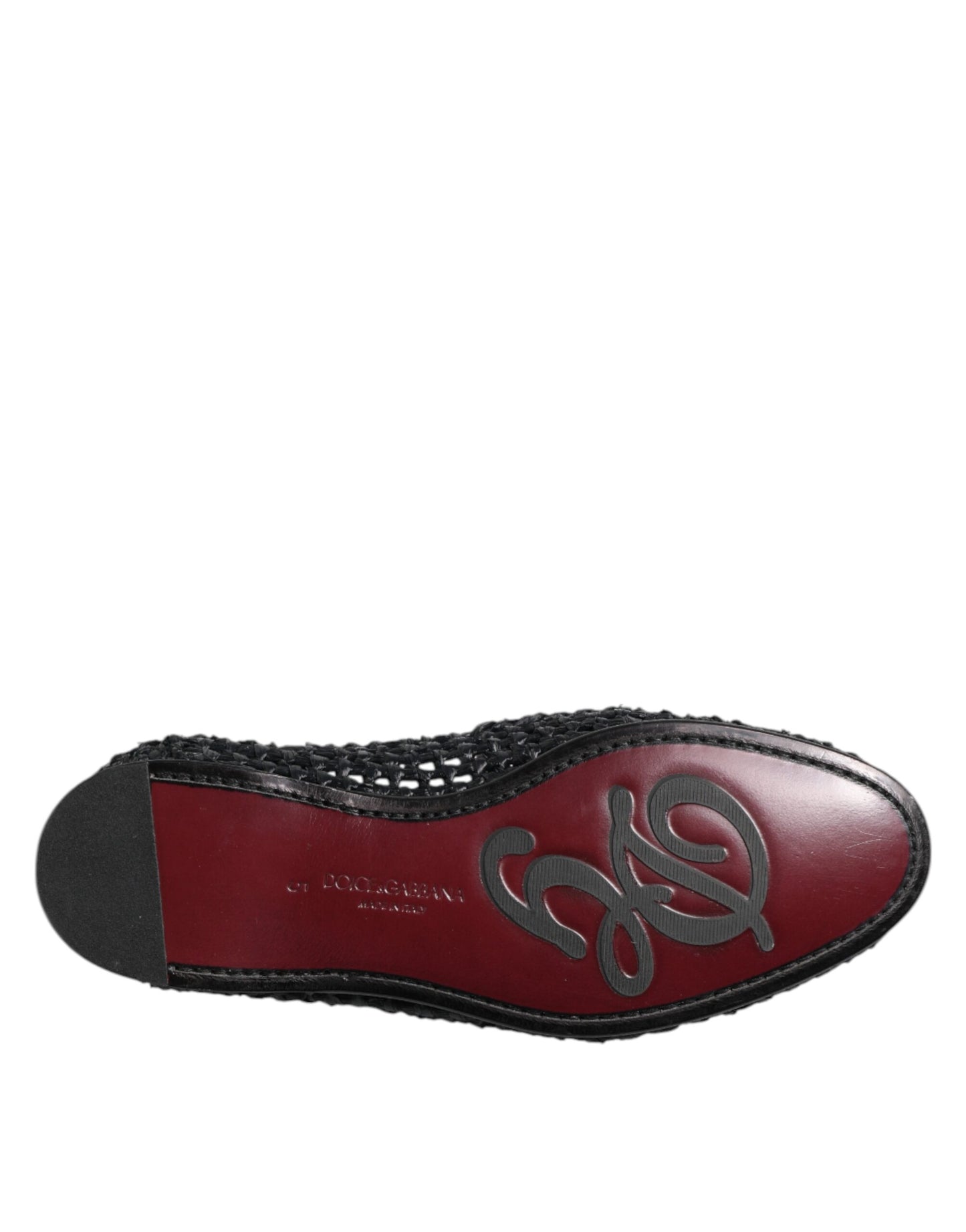 Black Woven Leather Slip On Loafers Men Shoes-Dolce & Gabbana-LabelTerrace.com