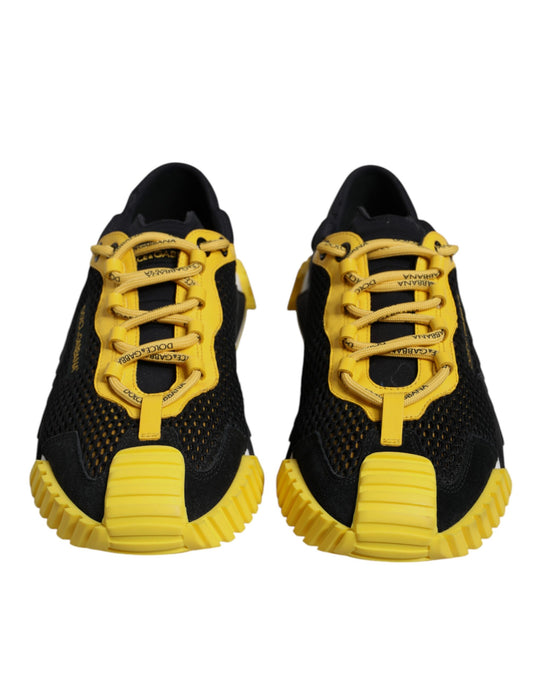 Black Yellow Low Top NS1 Sneakers Shoes-Dolce & Gabbana-LabelTerrace.com
