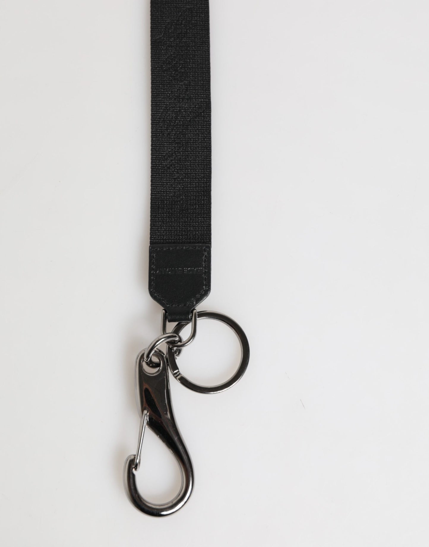 Black Yellow Polyester DG Logo Silver Keychain Keyring-Dolce & Gabbana-LabelTerrace.com