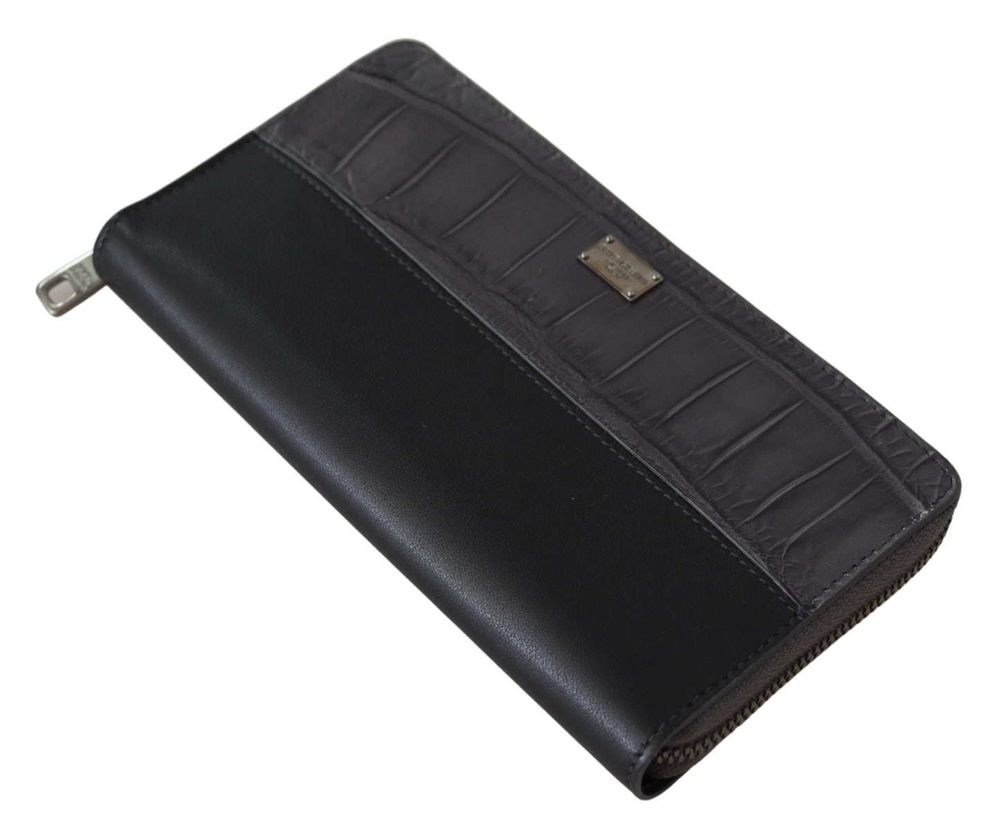 Black Zip Around Continental Clutch Leather Wallet-Dolce & Gabbana-LabelTerrace.com