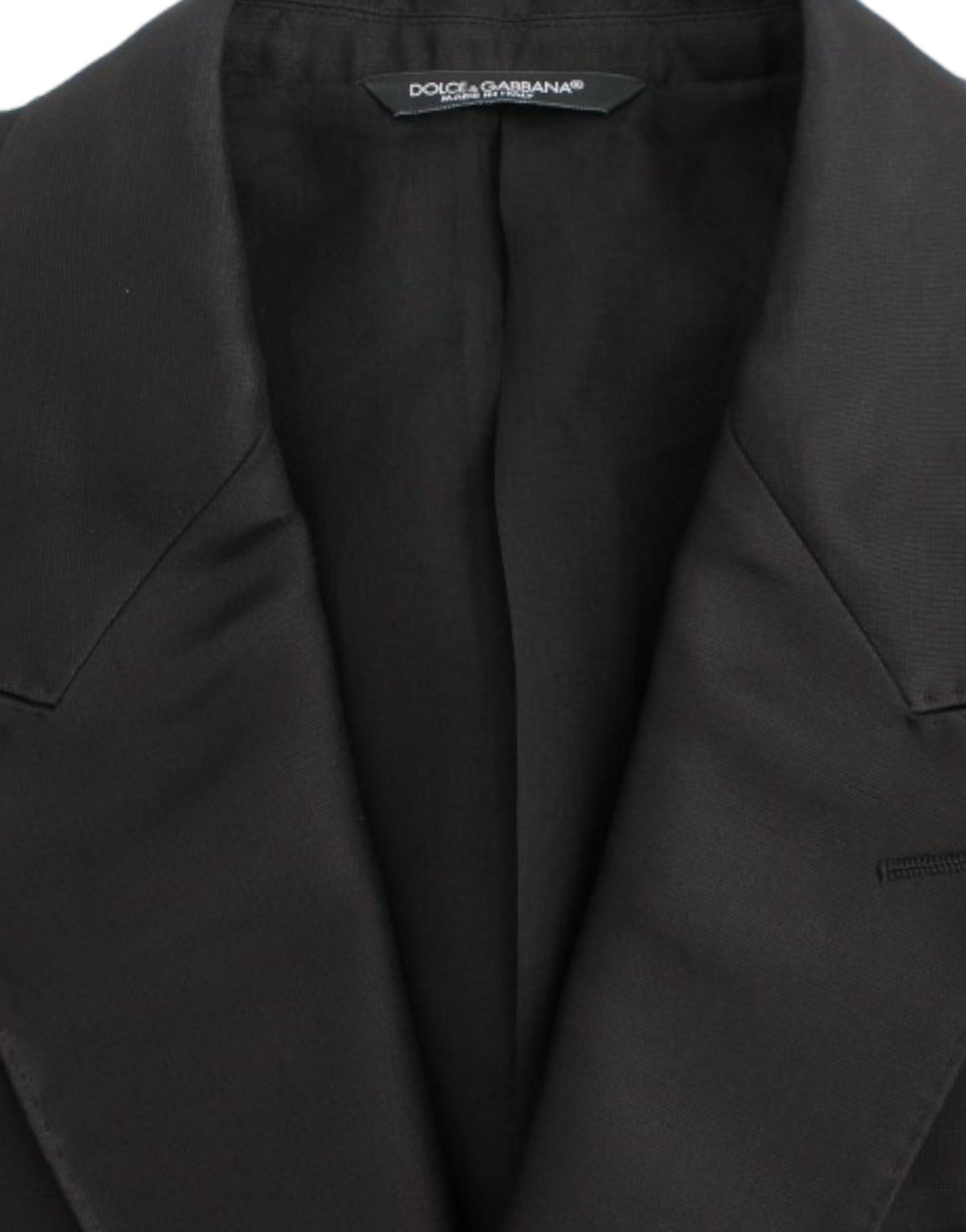 Black silk slim fit blazer-Dolce & Gabbana-LabelTerrace.com