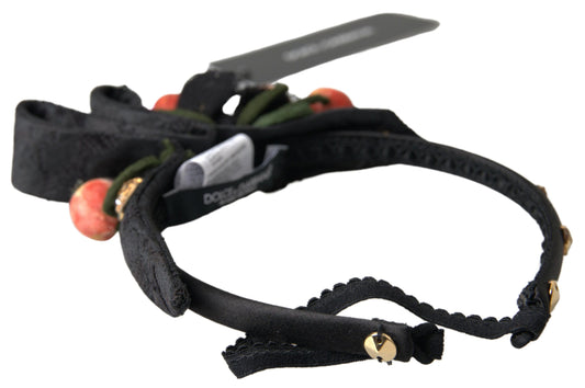 Black with multicolor Fig Fruit Crystal Tiara Diadem Headband-Dolce & Gabbana-LabelTerrace.com