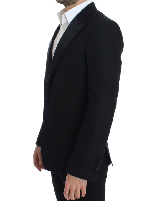 Black wool silk SICILIA blazer-Dolce & Gabbana-LabelTerrace.com