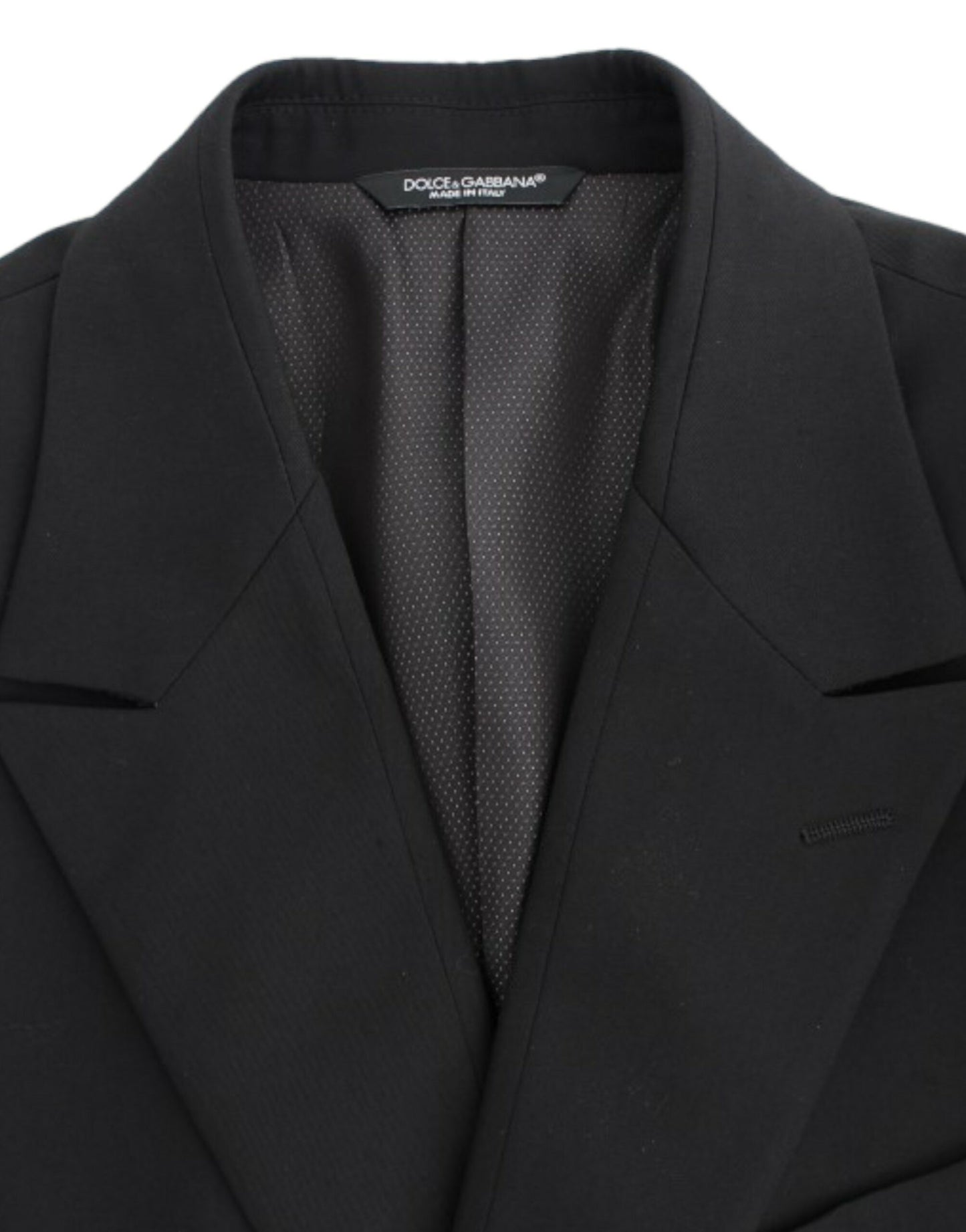Black wool slim fit blazer-Dolce & Gabbana-LabelTerrace.com