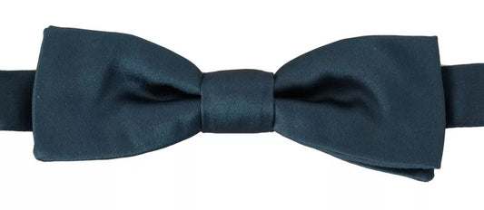 Blue 100% Silk Adjustable Neck Bow Tie Mens-Dolce & Gabbana-LabelTerrace.com