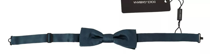 Blue 100% Silk Adjustable Neck Bow Tie Mens-Dolce & Gabbana-LabelTerrace.com