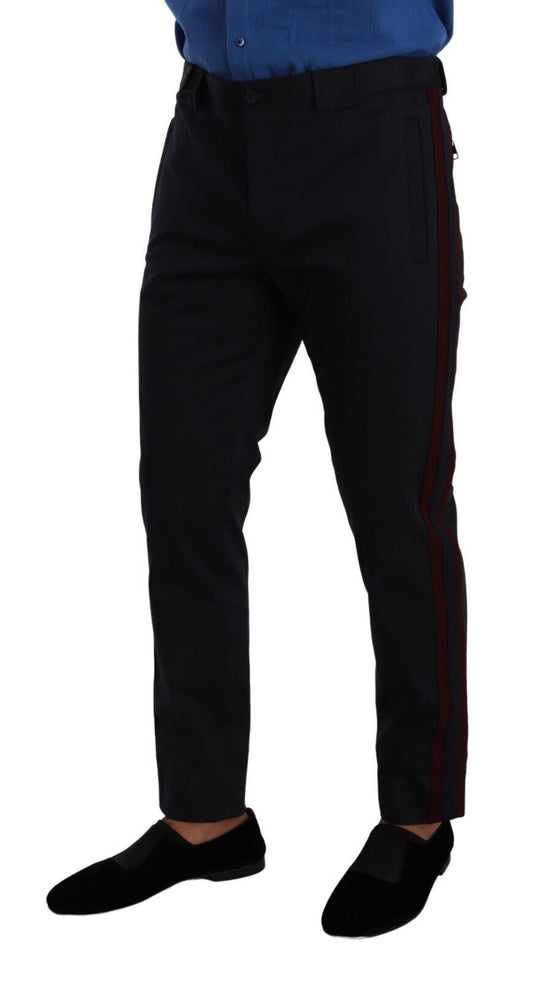 Blue Bordeaux Cotton Skinny Chino Pants-Dolce & Gabbana-LabelTerrace.com