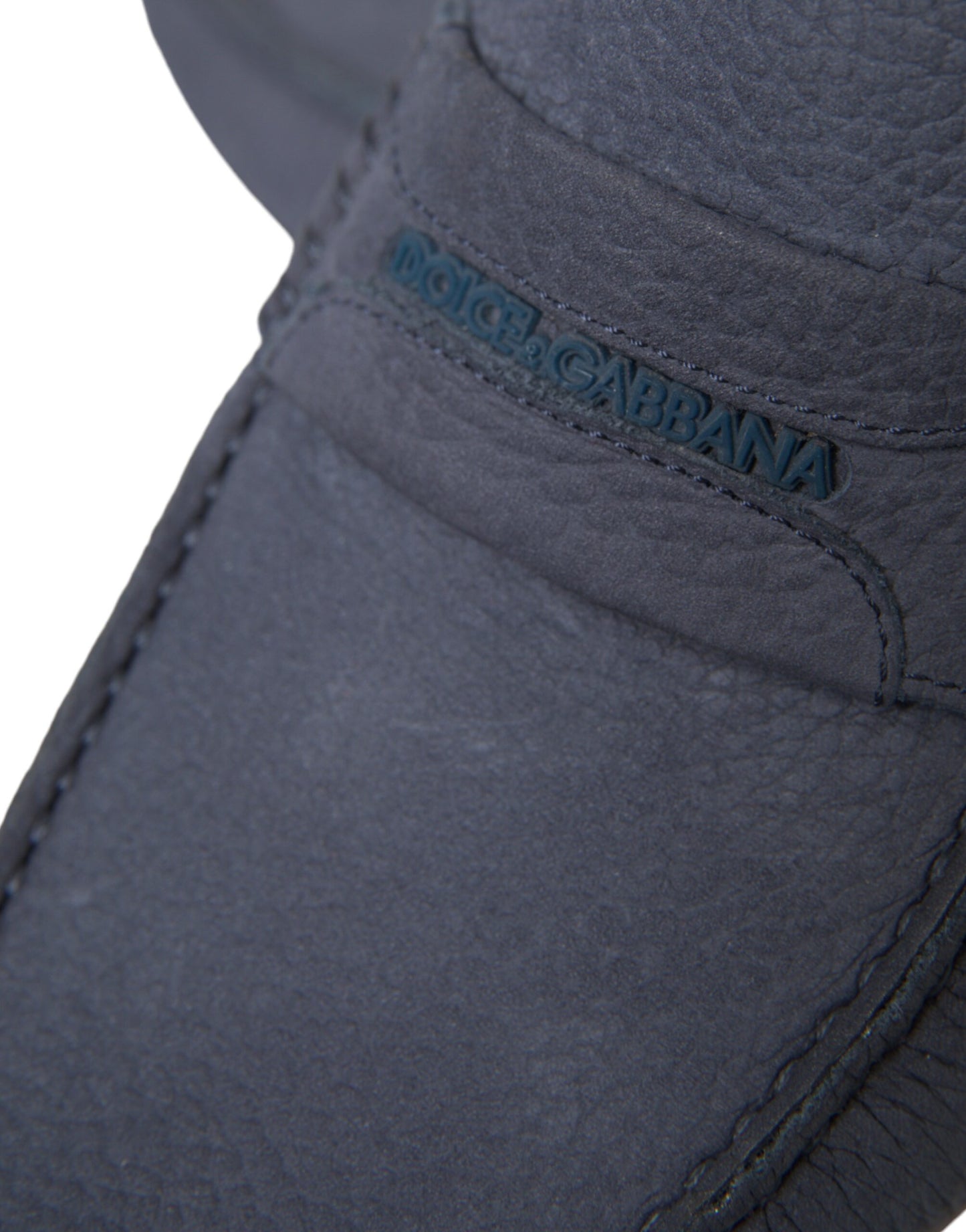 Blue Calf Leather Slip On Moccasin Shoes-Dolce & Gabbana-LabelTerrace.com