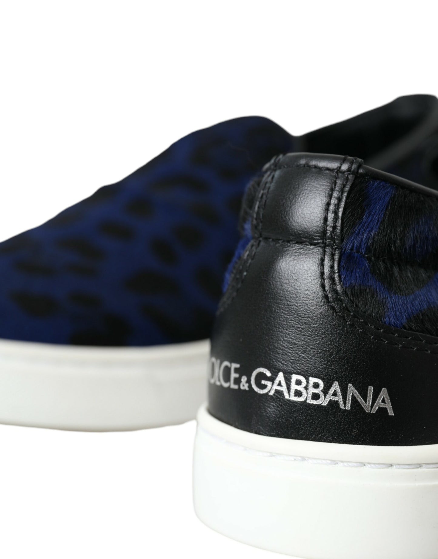 Blue Calfskin Hair Leopard Sneakers Shoes-Dolce & Gabbana-LabelTerrace.com