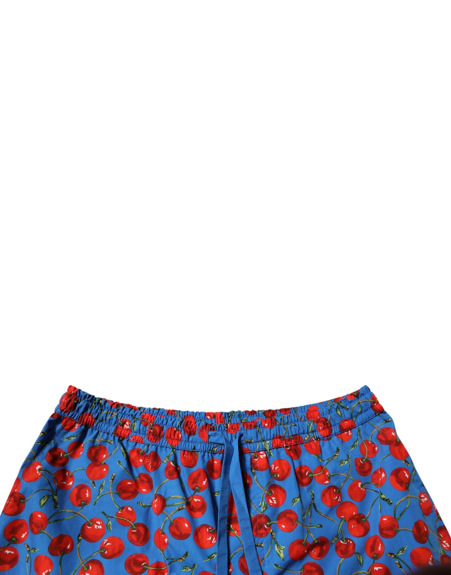 Blue Cherry Print Cotton Men Bermuda Shorts-Dolce & Gabbana-LabelTerrace.com