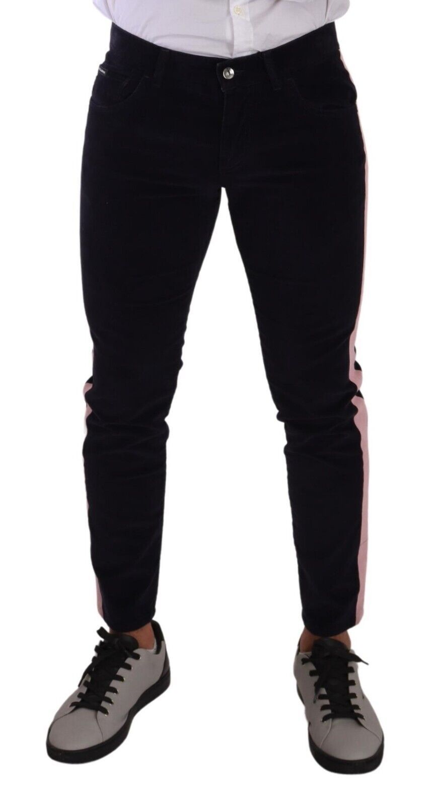 Blue Corduroy Cotton Stretch Skinny Jeans-Dolce & Gabbana-LabelTerrace.com
