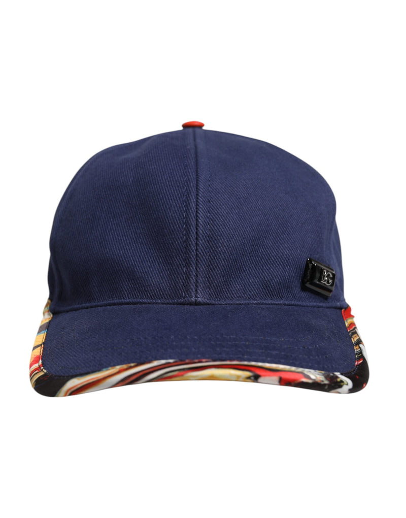 Blue Cotton 6 Panels Baseball Cap-Dolce & Gabbana-LabelTerrace.com