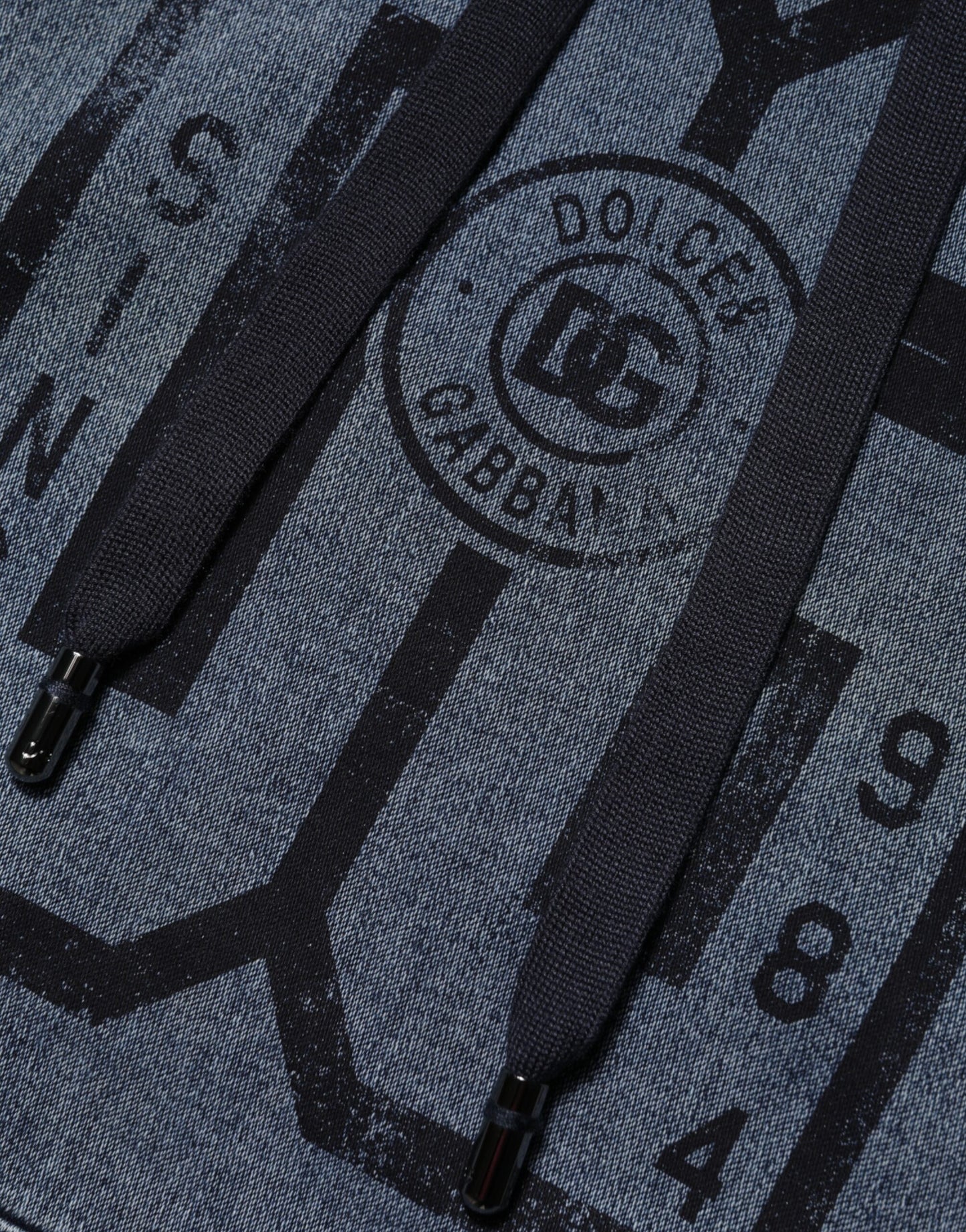 Blue Cotton Blend Hooded Sweatshirt Sweater-Dolce & Gabbana-LabelTerrace.com