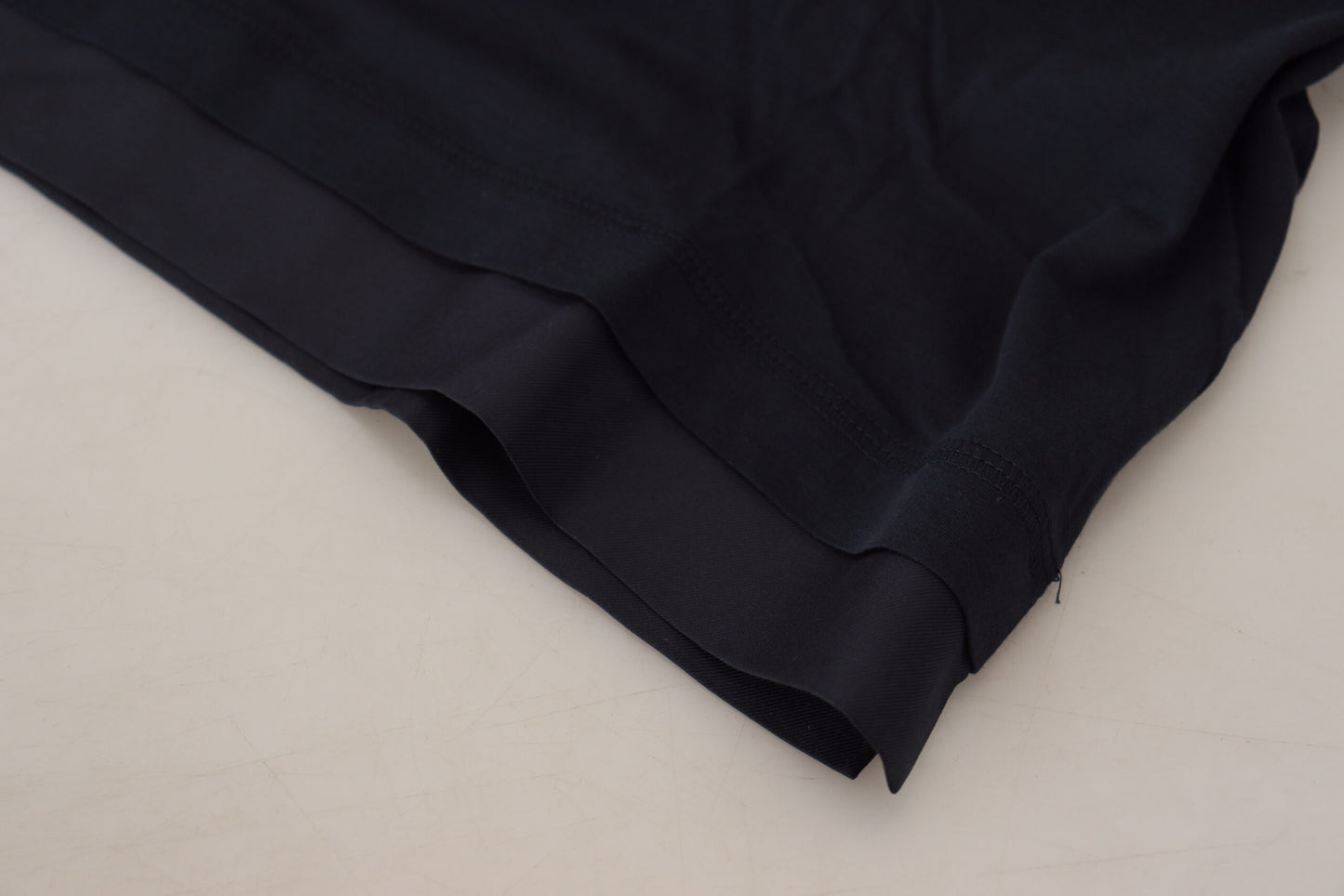 Blue Cotton Button Crewneck Pullover Sweater-Dolce & Gabbana-LabelTerrace.com