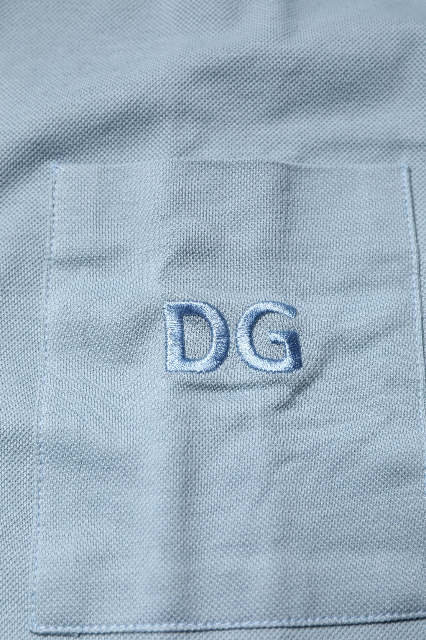 Blue Cotton Button Down Casual Men Polo Shirt-Dolce & Gabbana-LabelTerrace.com