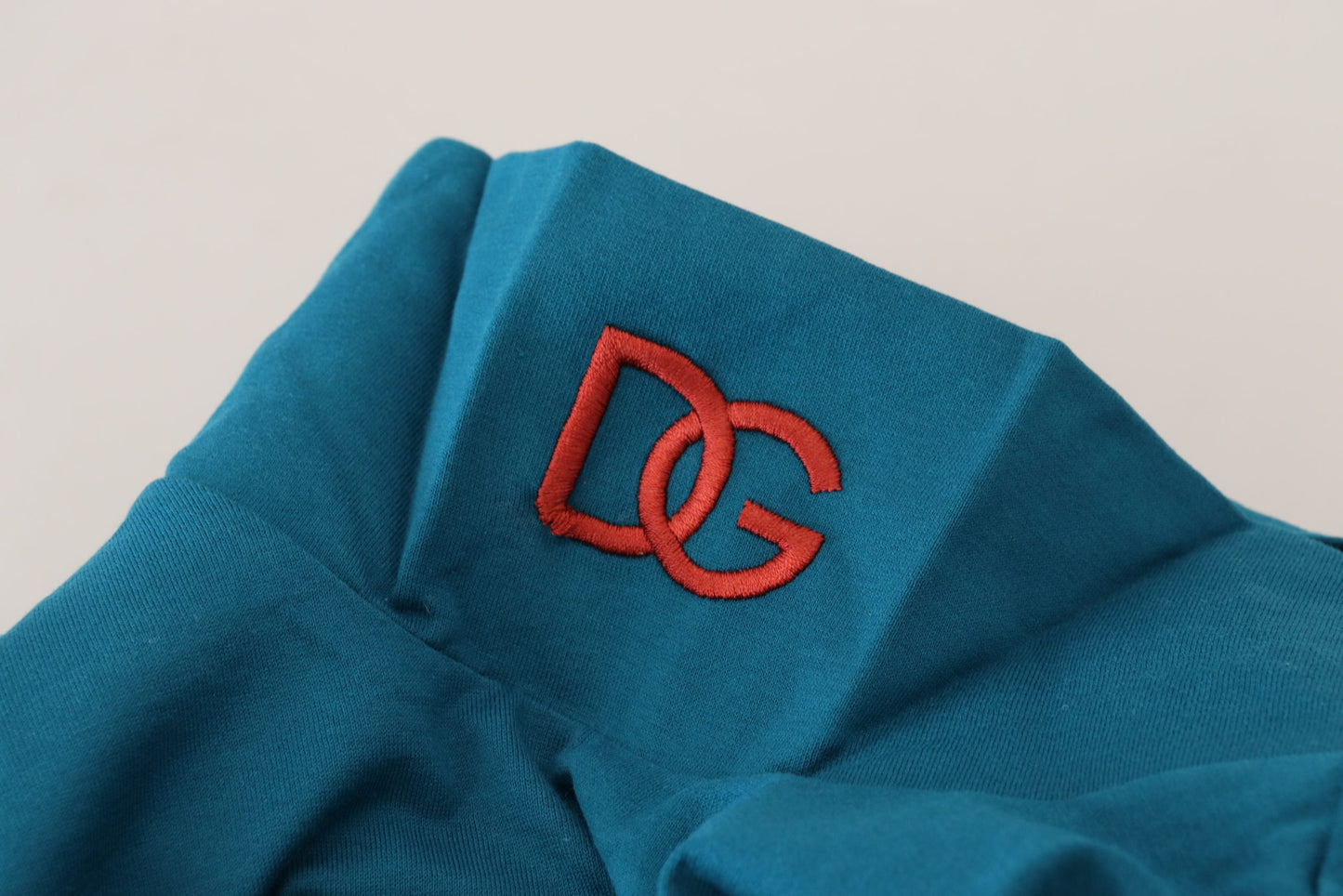 Blue Cotton Collared Slim Pullover Sweater-Dolce & Gabbana-LabelTerrace.com