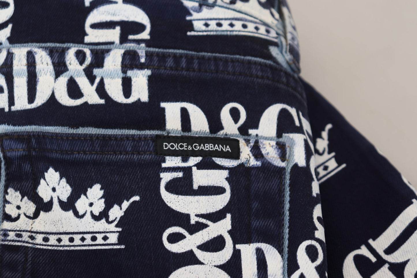 Blue Cotton DG Crown Skinny Denim Jeans-Dolce & Gabbana-LabelTerrace.com