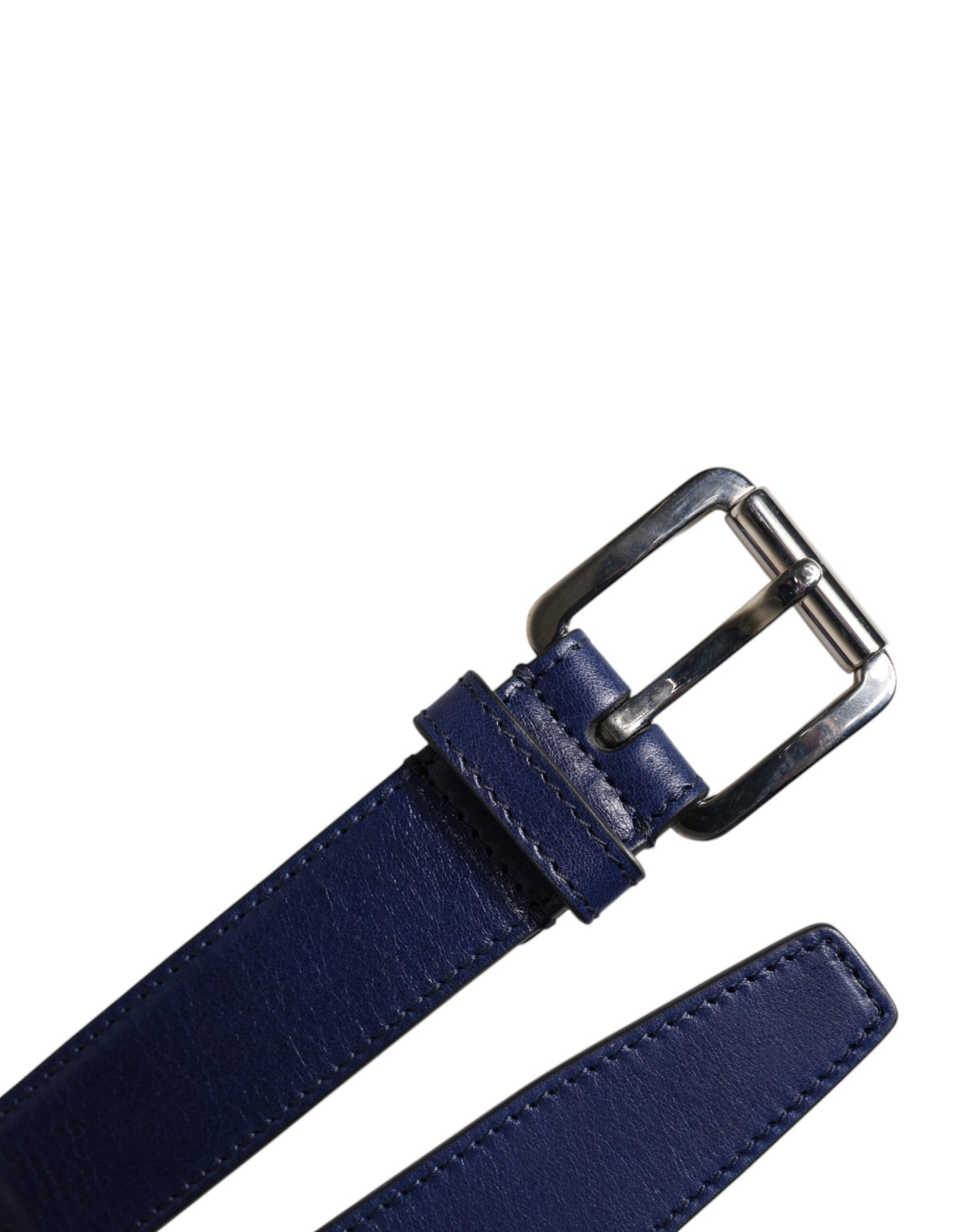 Blue Cotton Leather Printed Metal Buckle Belt-Dolce & Gabbana-LabelTerrace.com