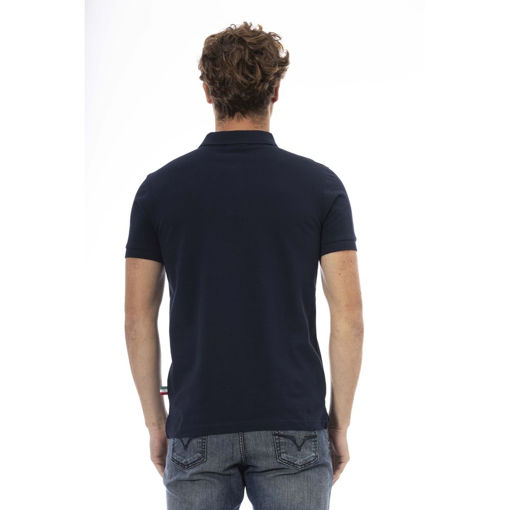 Blue Cotton Men Polo-Baldinini Trend-LabelTerrace.com