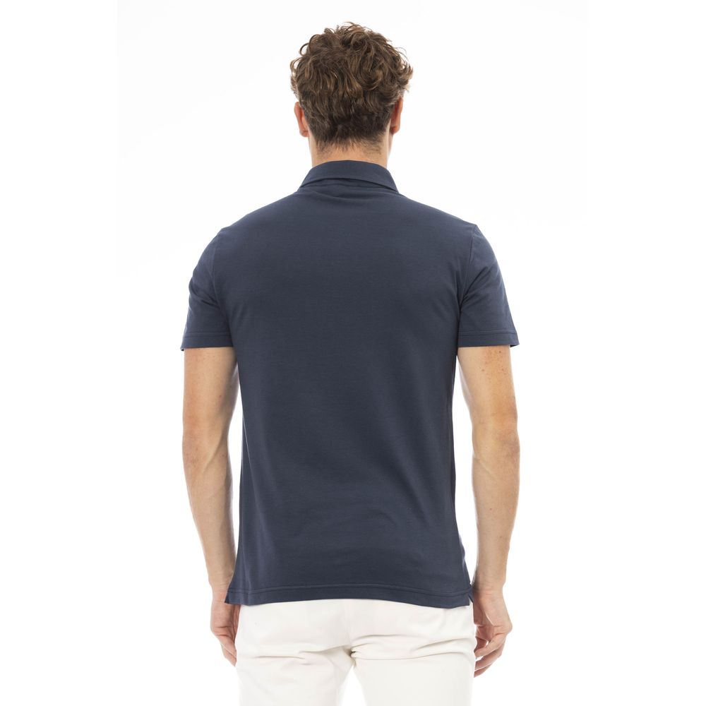 Blue Cotton Men Polo Shirt-Baldinini Trend-LabelTerrace.com