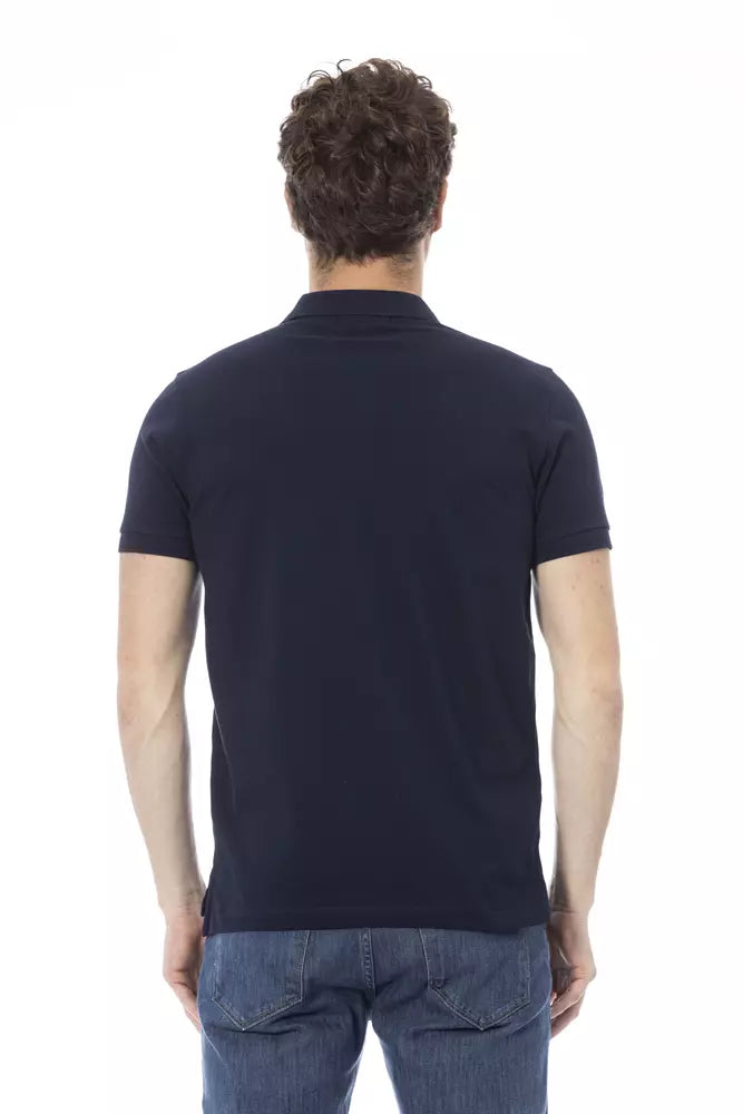 Blue Cotton Men Polo Shirt-Baldinini Trend-LabelTerrace.com