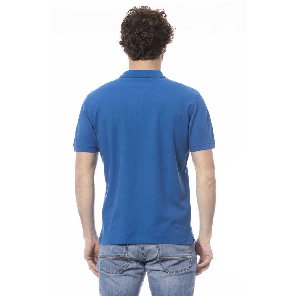Blue Cotton Men Polo Shirt-Invicta-LabelTerrace.com