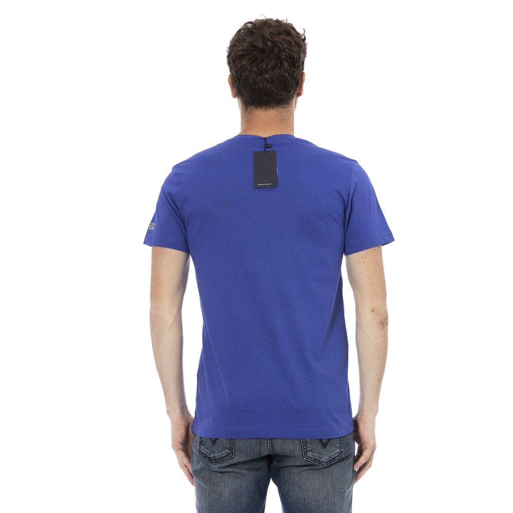 "Blue Cotton Men T-Shirt"-Trussardi Action-LabelTerrace.com