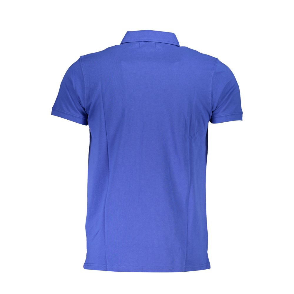 Blue Cotton Polo Shirt-Cavalli Class-LabelTerrace.com