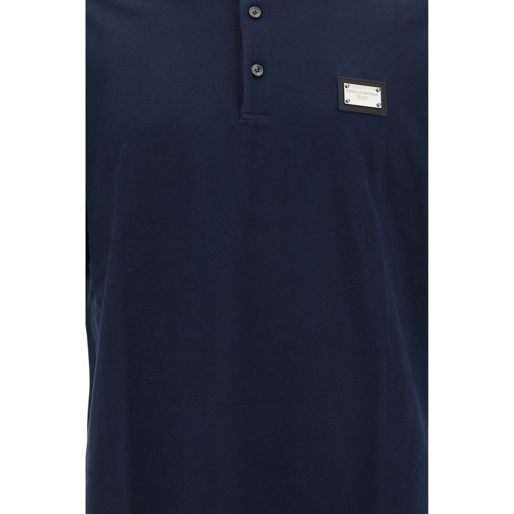 Blue Cotton Polo Shirt