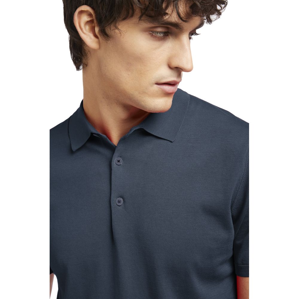 Blue Cotton Polo Shirt-AT.P.CO-LabelTerrace.com