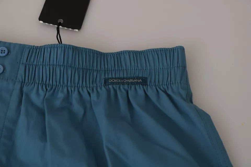 Blue Cotton Regular Boxer Shorts Underwear-Dolce & Gabbana-LabelTerrace.com