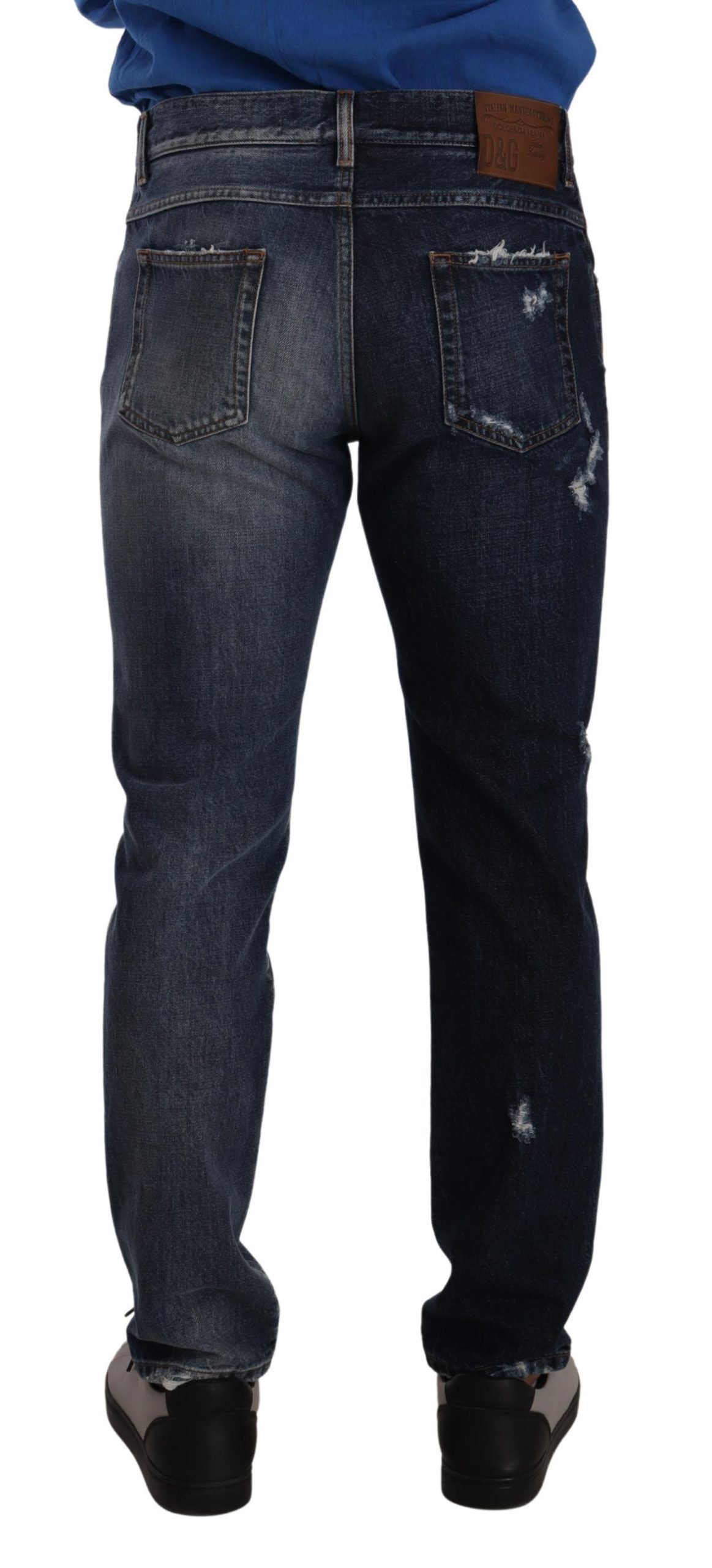 Blue Cotton Regular Denim Trousers Jeans-Dolce & Gabbana-LabelTerrace.com
