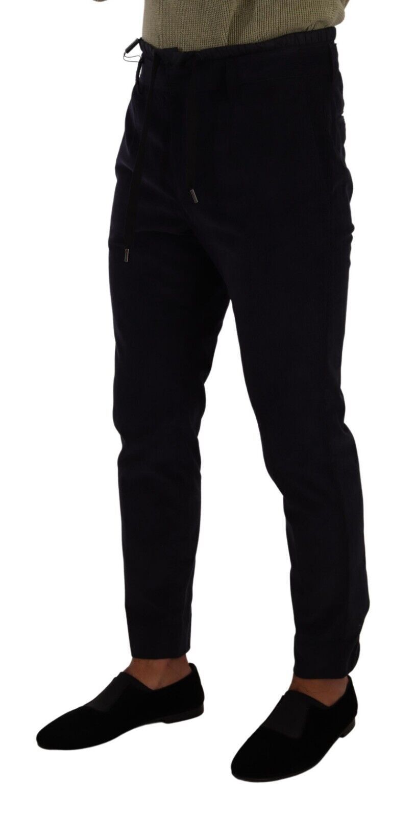 Blue Cotton Skinny Corduroy Trouser Pants-Dolce & Gabbana-LabelTerrace.com