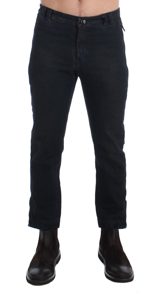 Blue Cotton Slim Pants Denim Jeans-Costume National-LabelTerrace.com