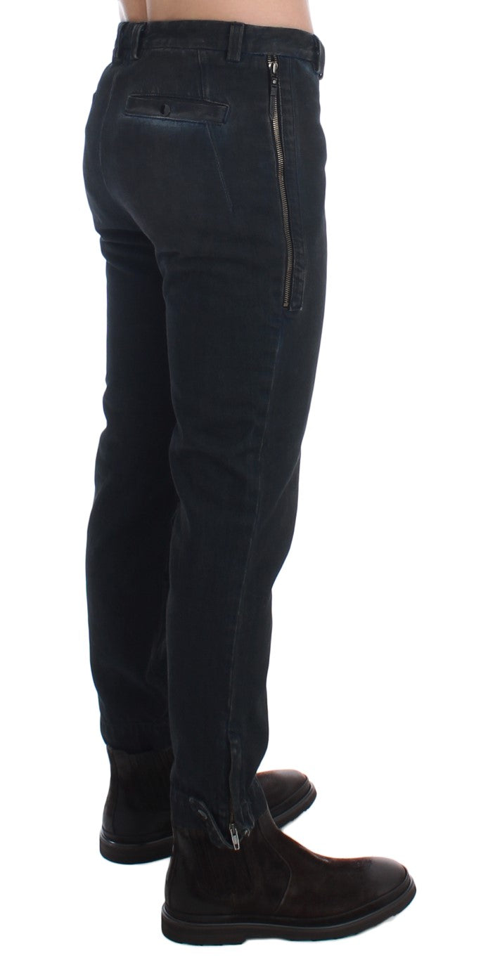 Blue Cotton Slim Pants Denim Jeans-Costume National-LabelTerrace.com