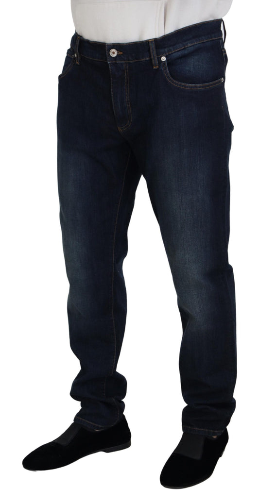 Blue Cotton Straight Fit Casual Denim Jeans-Dolce & Gabbana-LabelTerrace.com