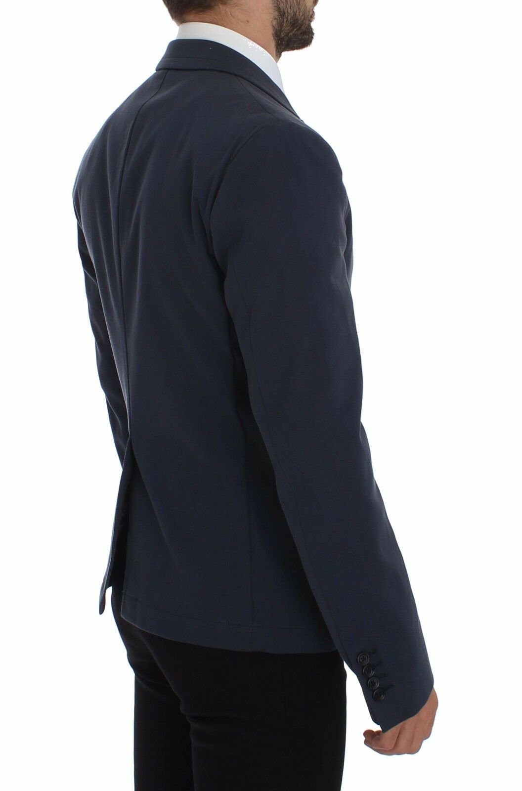 Blue Cotton Stretch Casual Blazer-Dolce & Gabbana-LabelTerrace.com