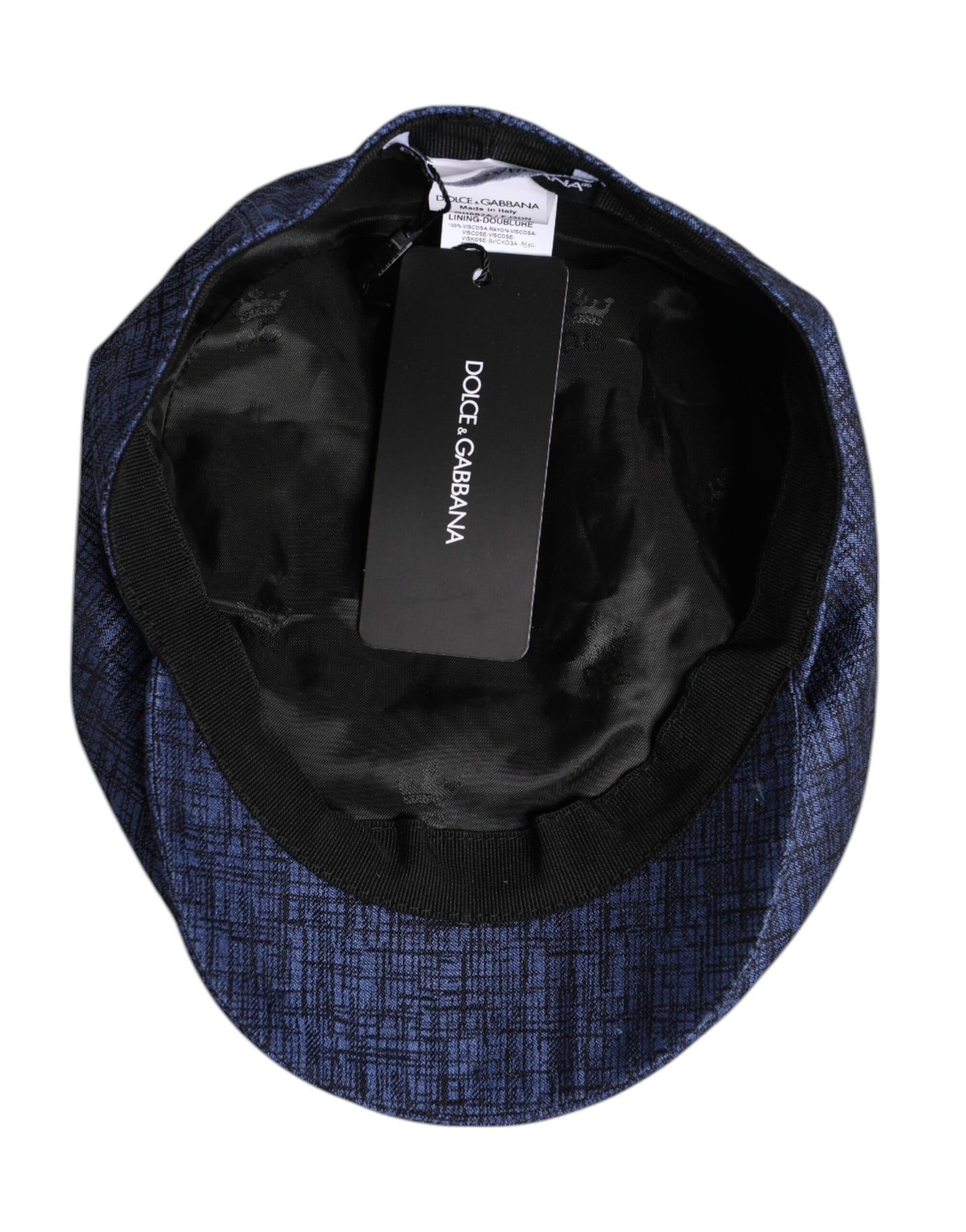Blue Cotton Stretch Newsboy Hat-Dolce & Gabbana-LabelTerrace.com