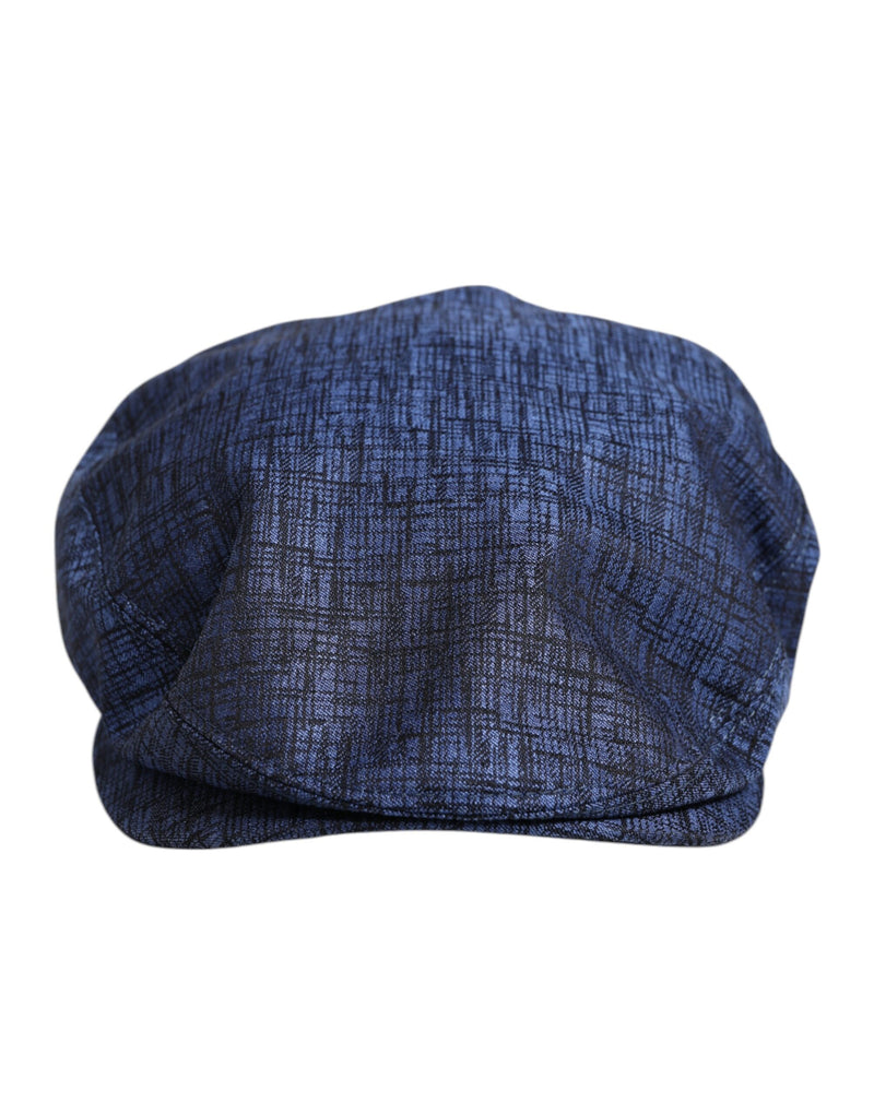 Blue Cotton Stretch Newsboy Hat-Dolce & Gabbana-LabelTerrace.com