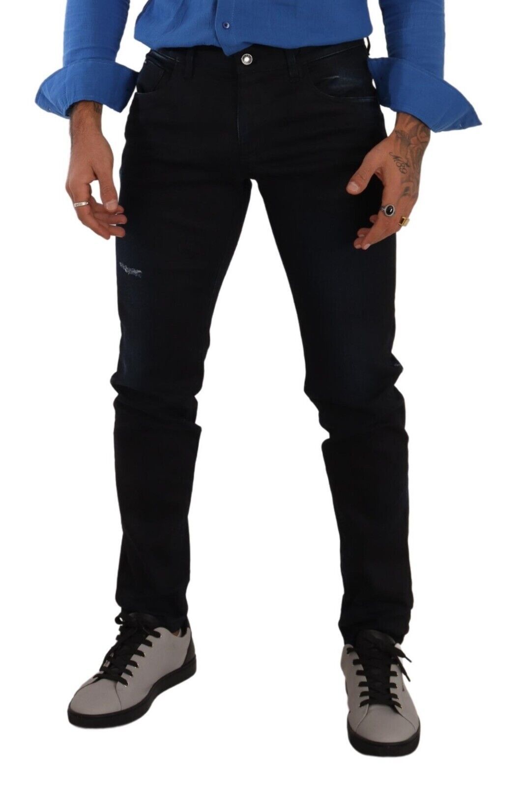 Blue Cotton Stretch Skinny Denim Trouser Jeans-Dolce & Gabbana-LabelTerrace.com